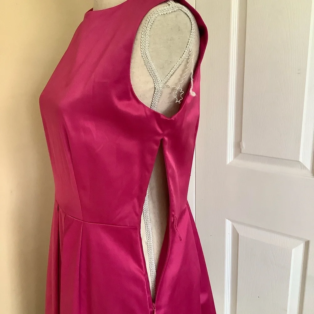 Oscar de la Renta Pink Lined Satin Dress - Picture 6 of 8